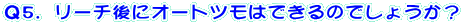 Q5.リーチ後にオートツモはできるのでしょうか?